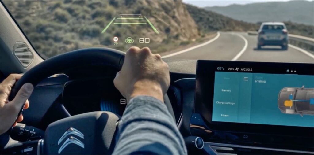 citroen c5x extended head up display